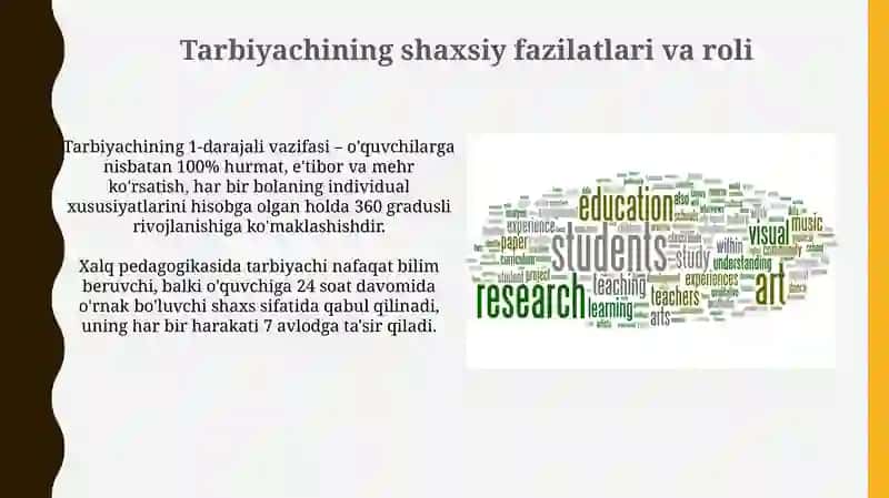 Xalq pedagogikasida - inson omili masalalari 4