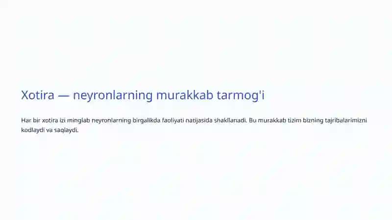 Xotira va uning mexanizmlari: Ongimizning sirli olami 4