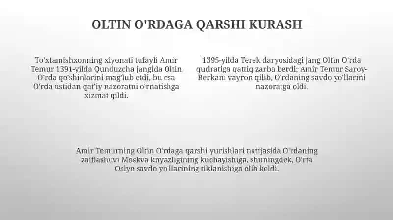 Amir Temurning tashqi siyosati 4