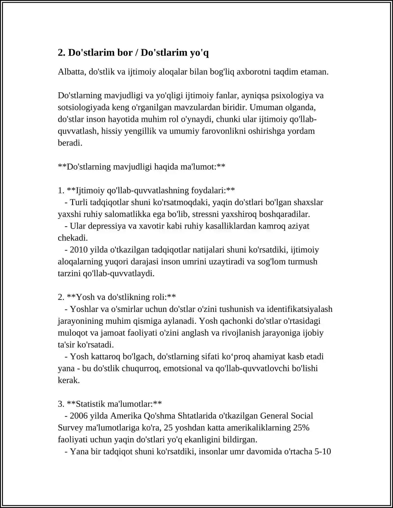 Do'stlarimga oid Material 4