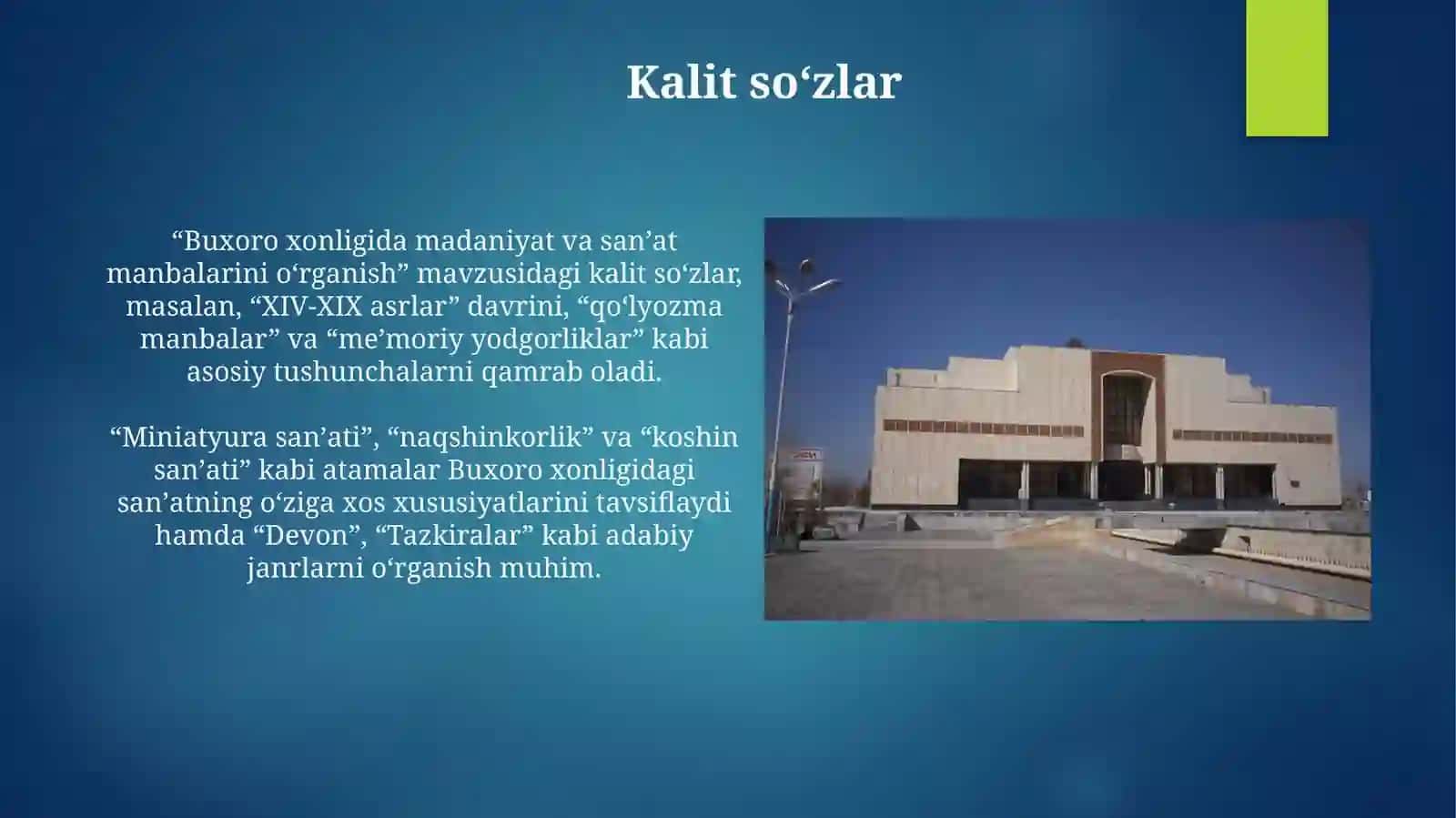 Buxoro xonligi madaniyati vasanʼatimanbashunosligi 4