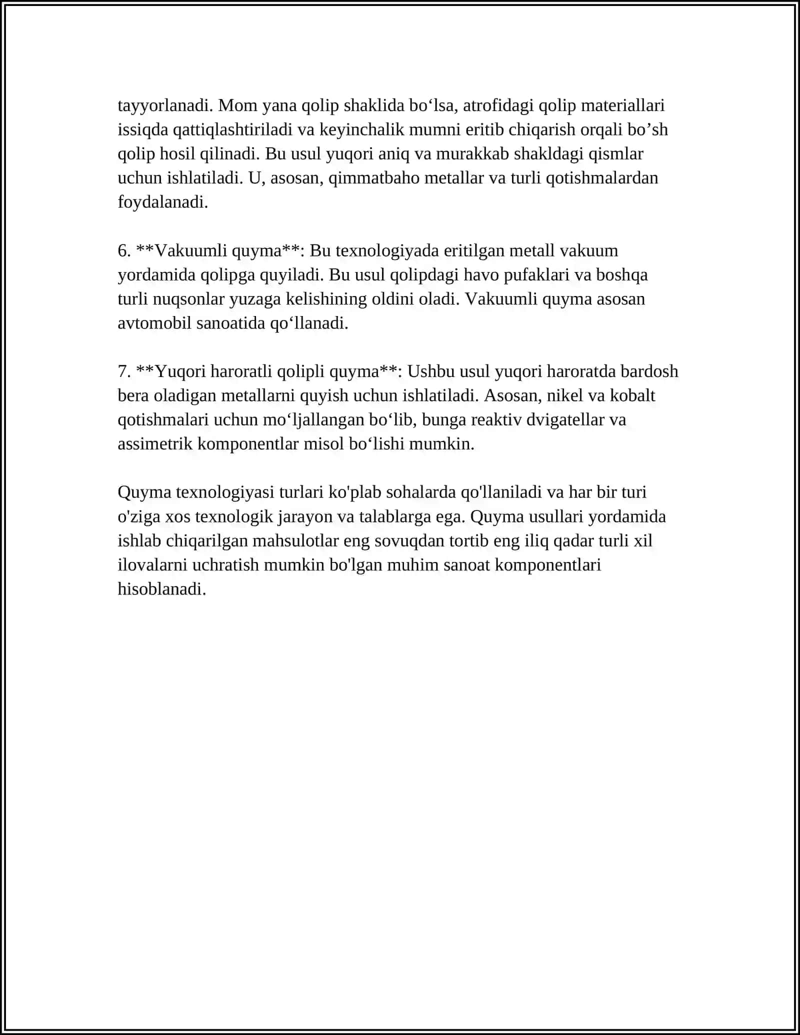 QUYMAKORLIK USULLARINI AFZALLIGLARI VA KAMCHILIKLARI 4