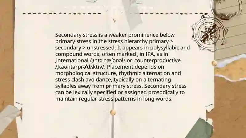 Syllable stress and primary stress in English words 4