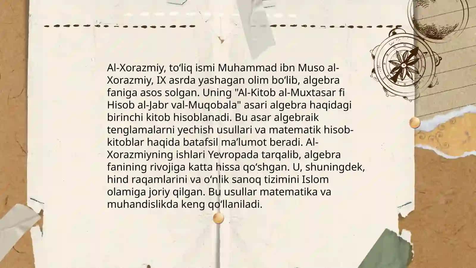 Muhammad ibn Muso al-Xorazmiyning arifmetika asarlari 4