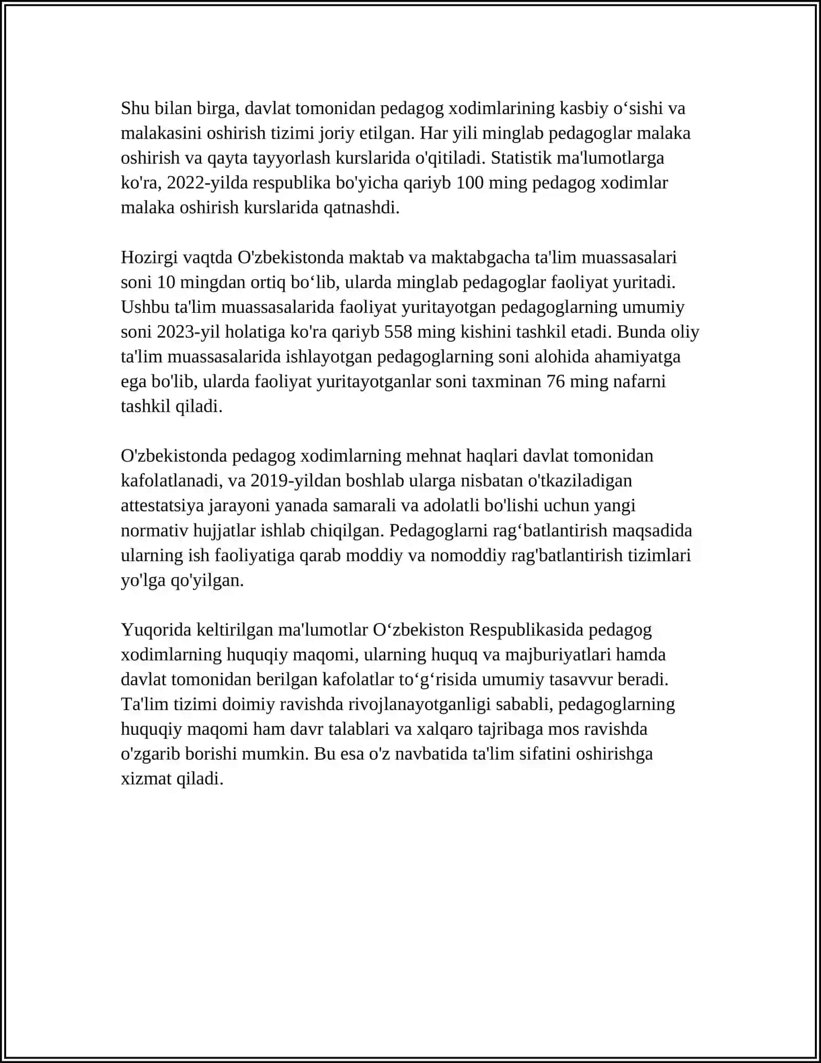 Pedagog xodimlarning huquqiy maqomi 4
