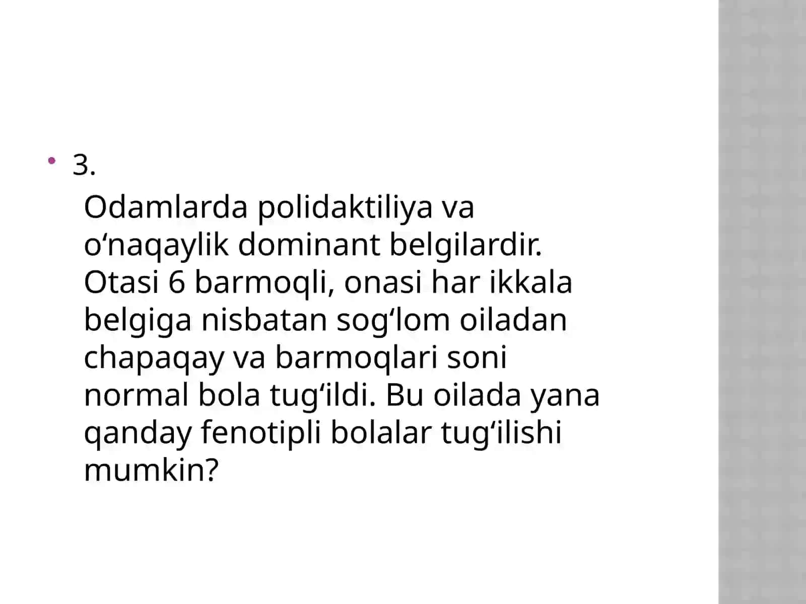 O`tilgan mavzuni takrorlash 4