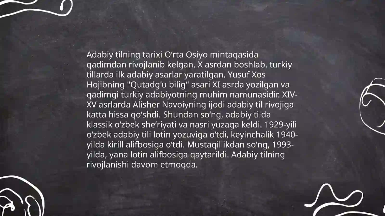 Adabiy adabiy tili va uning tayanch dialekti lahjasi 4
