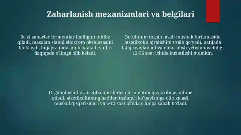 Zaharlar va Toksinlar 4