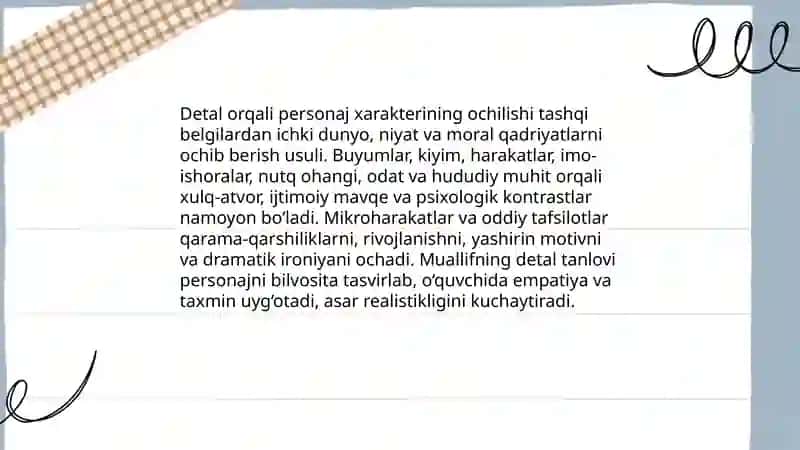 Badiy asarda detal 4