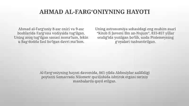 Ahmad al Fargʻoniy hayoti ijodi 4