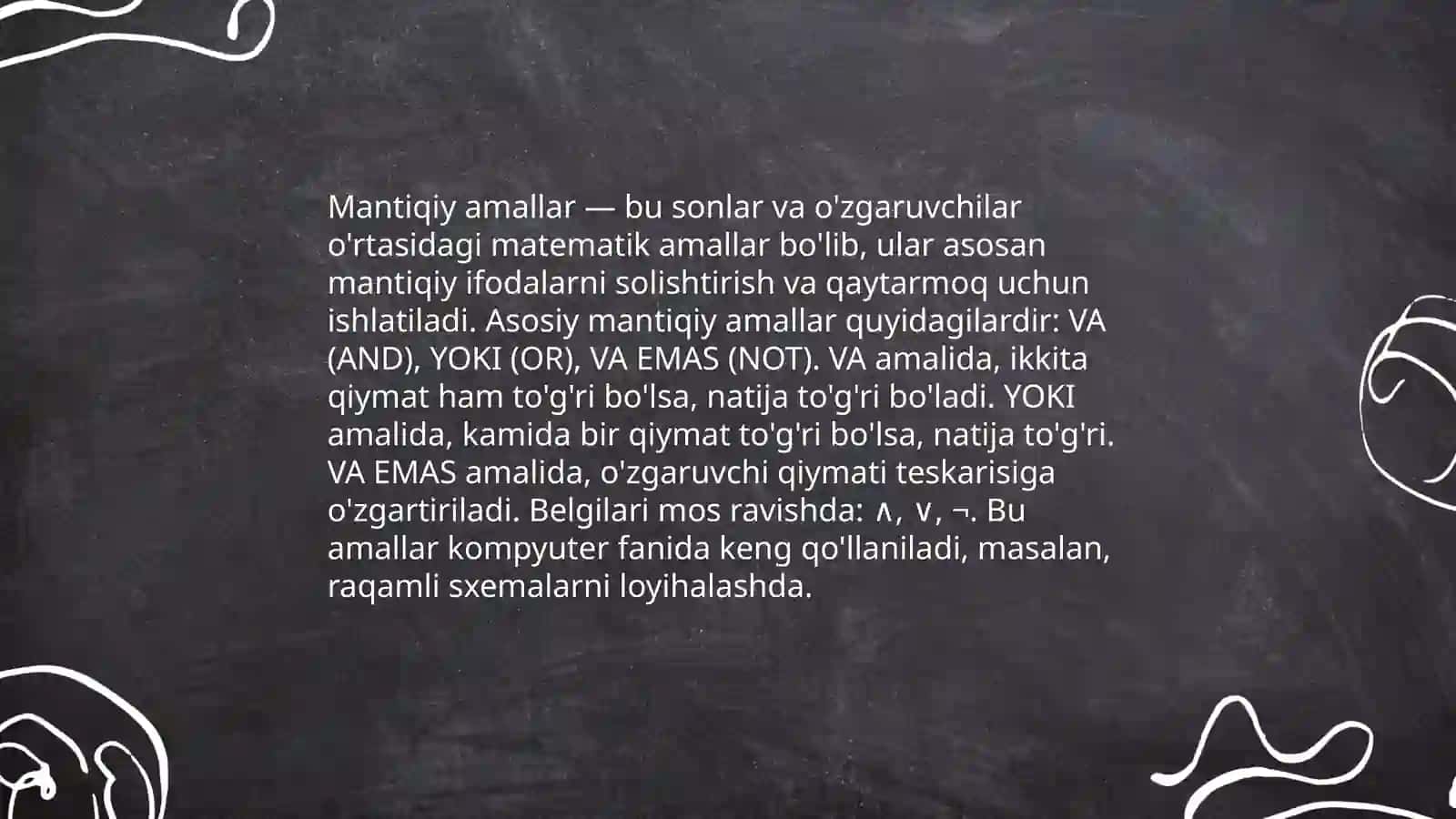 Mantiqiy masalalarni rostlik jadvali yordamida yechish 4