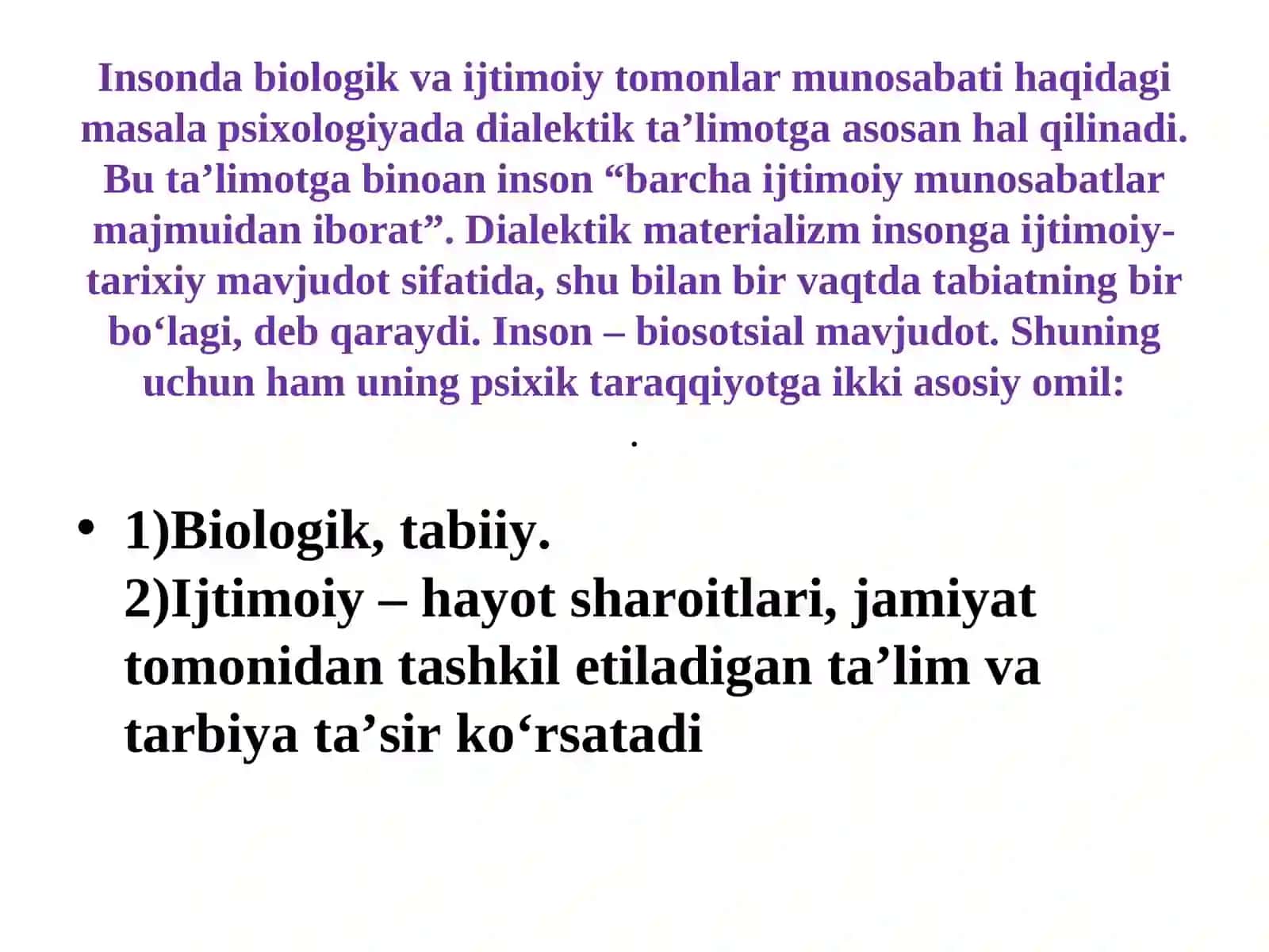 Psixik rivojlanishning asosiy qonunyatlari 4