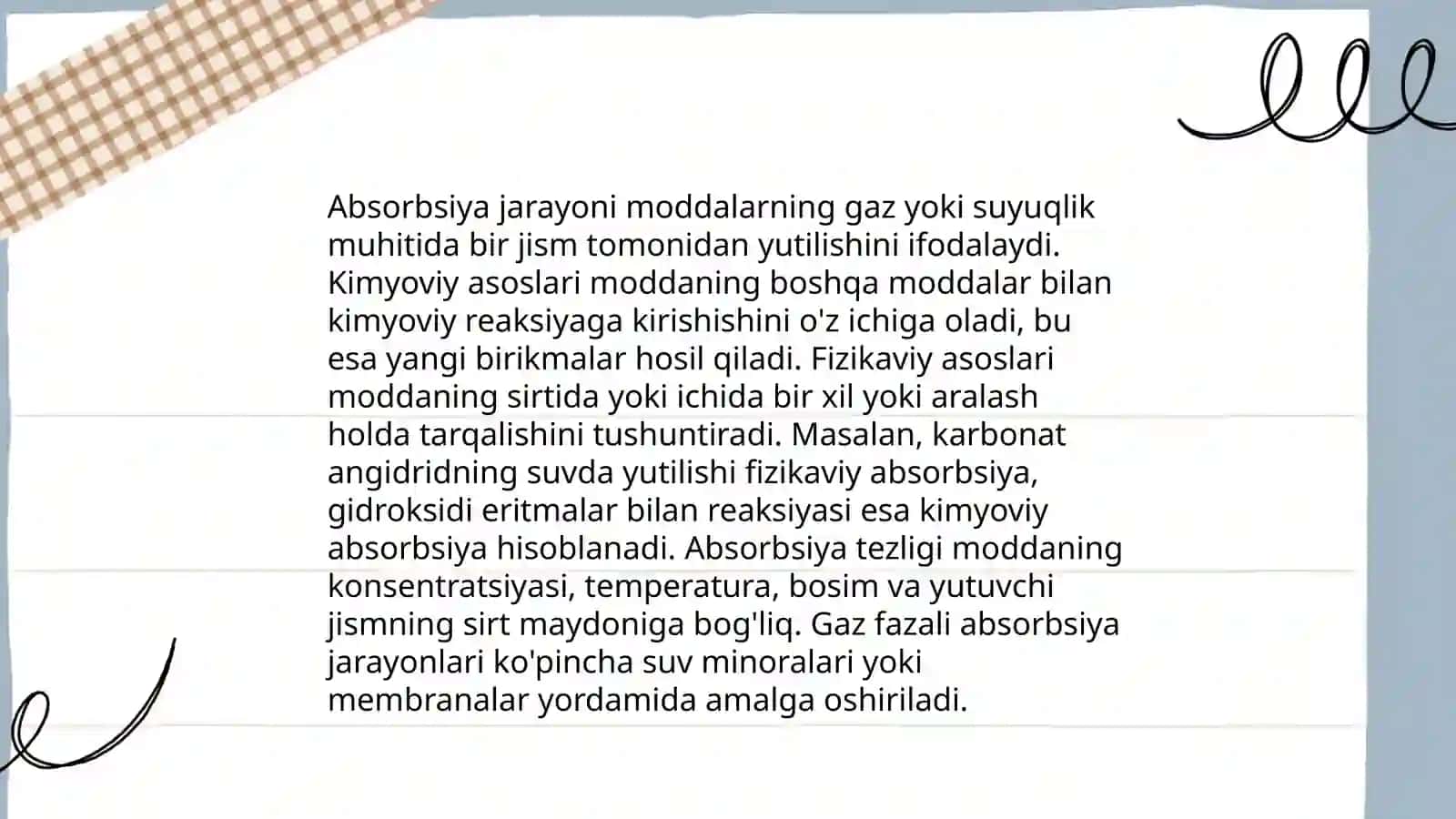 Organik moddalarni absorbsiya yordamida tozalash 4