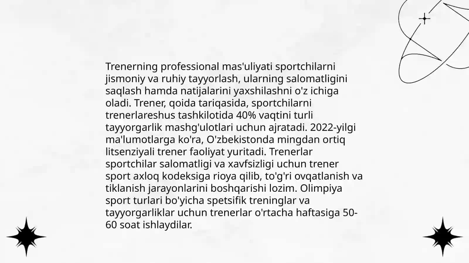 Trenerga qo'yiladigan etik talablar 4