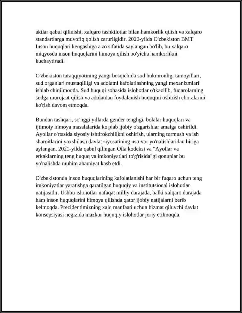 Inson Huquqlarini Kafolatlash 4