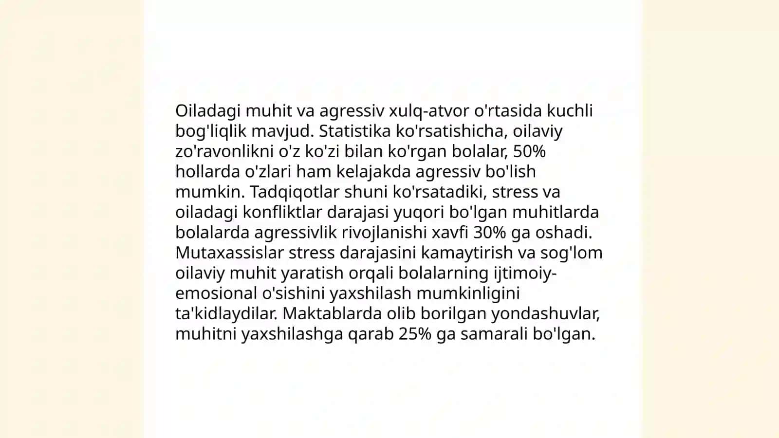 Agressiv xulq-atvorning shakillanish sharoitlari 4