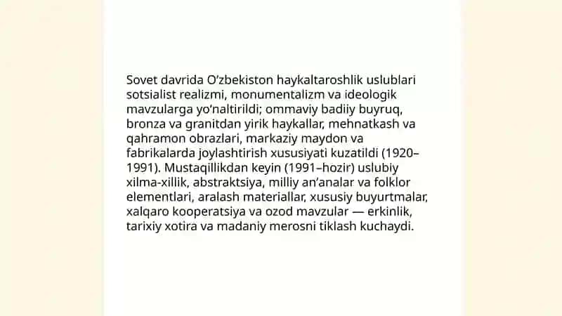 O‘zbekiston haykaltaroshlik san’ati 4