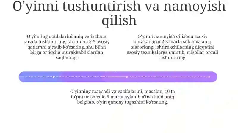 Harakatli oʻyinlarni oʻrgatish 4