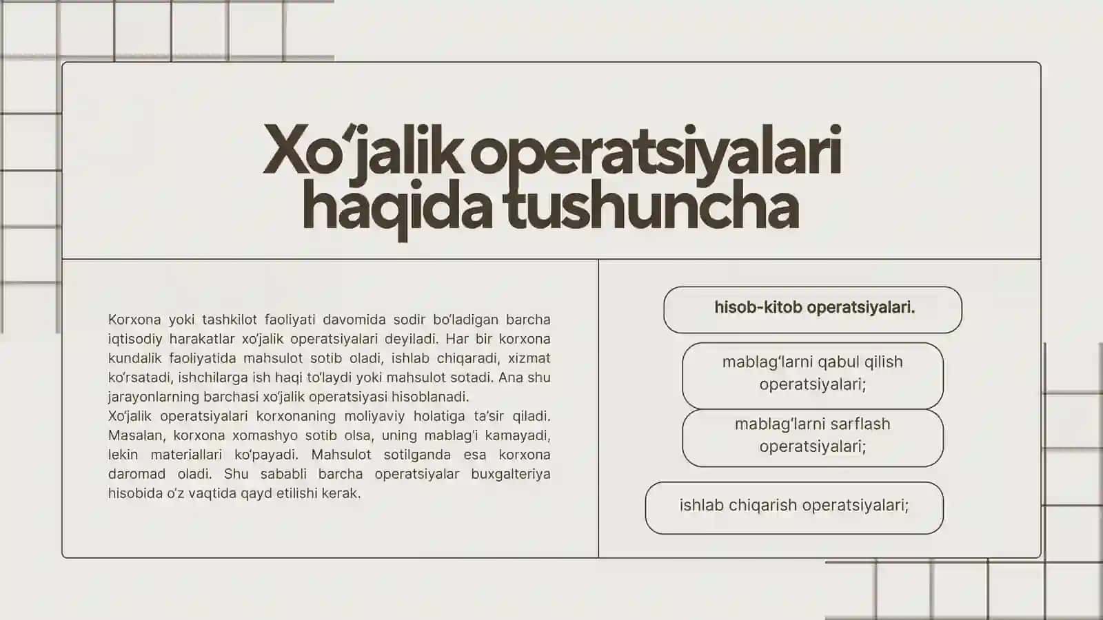 Buxgalteriya hisobi tizimi va ikki yoqlama yozuvdan foydalanish. 4