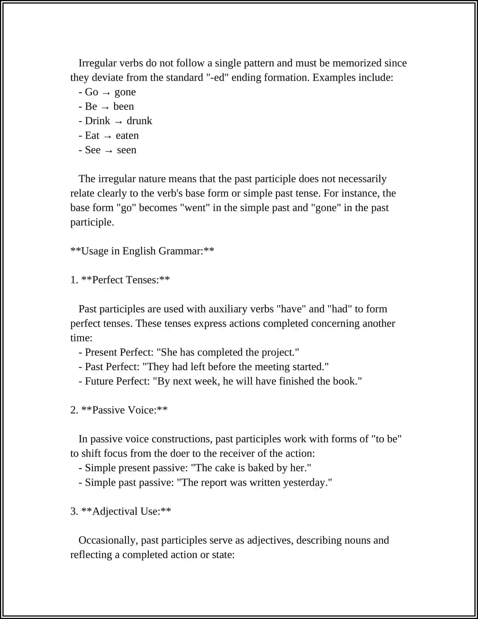 PAST PARTICEPLE 5TALIK REJA 10 LIST REFERAT 4