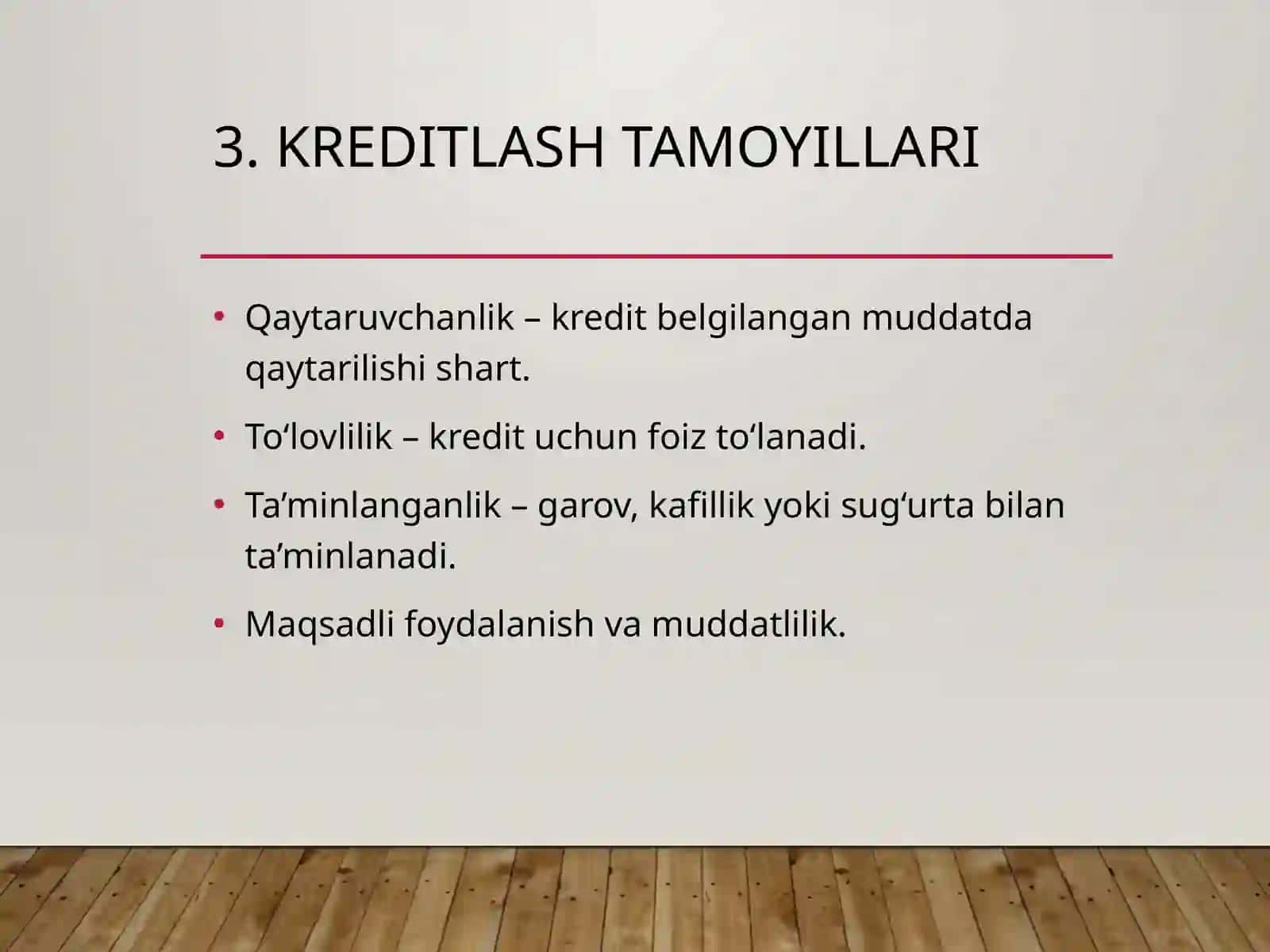 Kreditlashni Tashkil Etish Asoslari 4