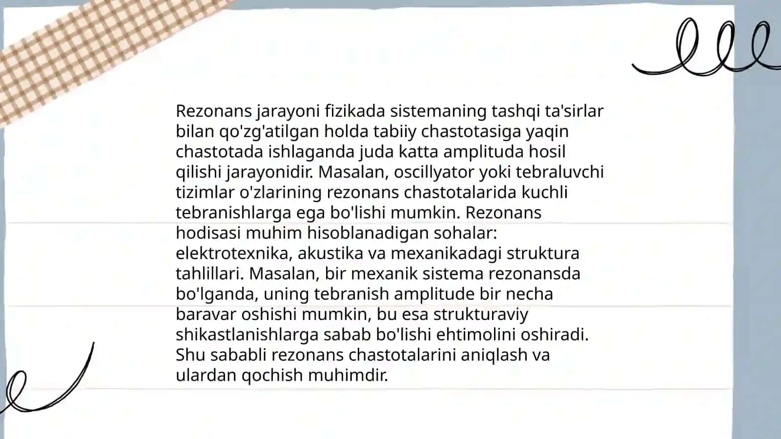 Majburiy tebranishlar va rezonans 4