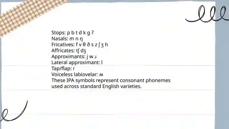 The classification of English consonants 4