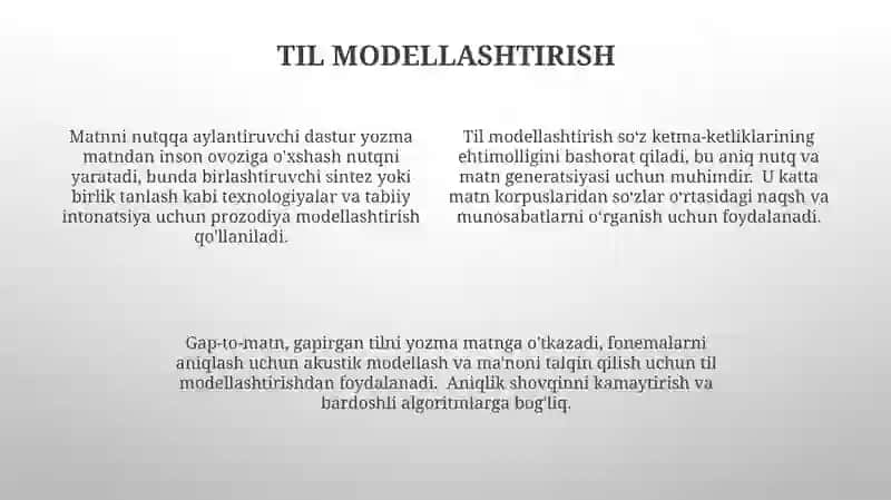 Nutqni sintezlash texnikalari 4