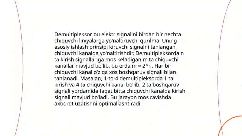 Demultiplekdorlar va uning ishlashi 4