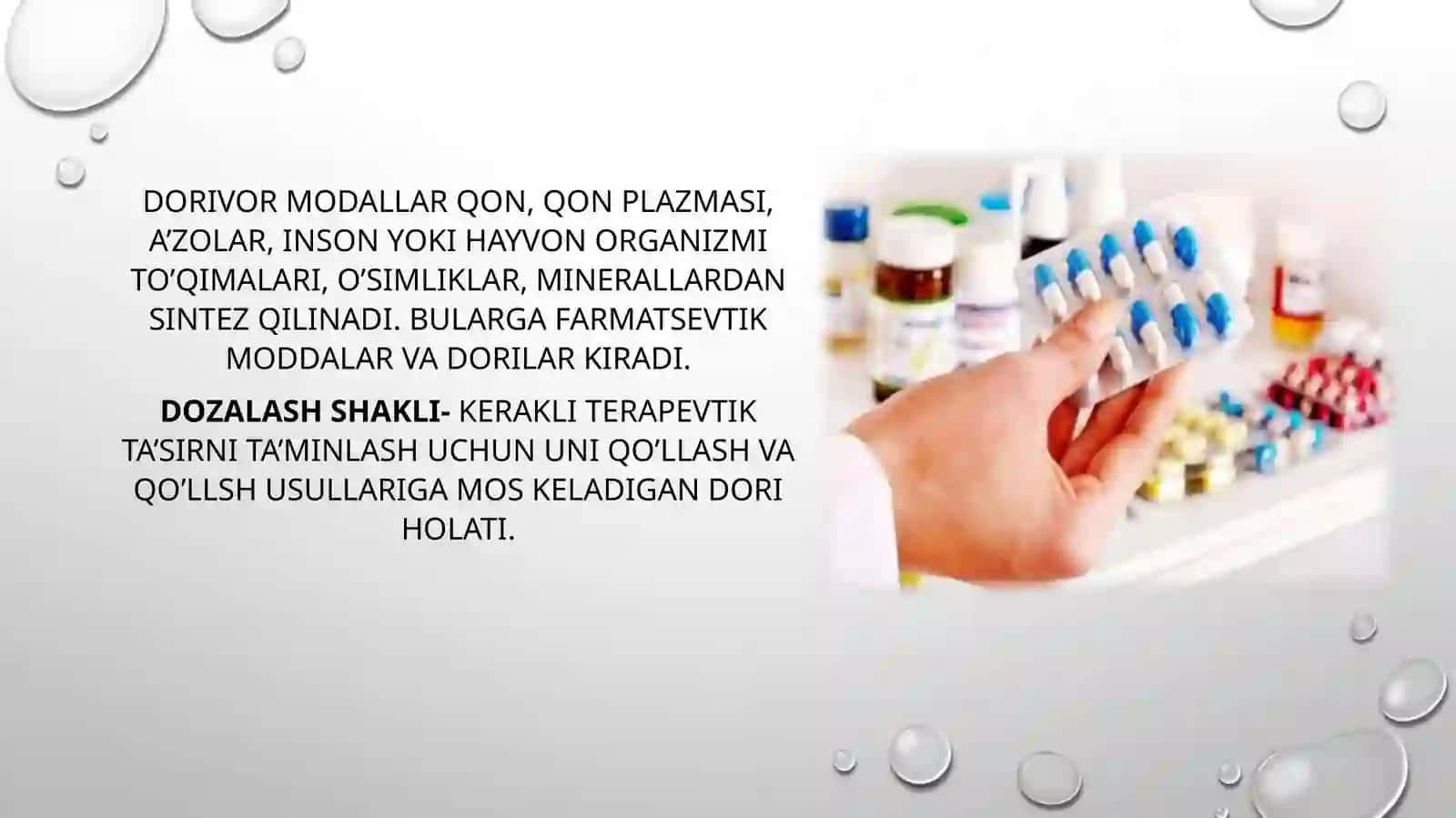 DORI MODDALARINI ORGANIZMGA YUBORISH USULLARI 4