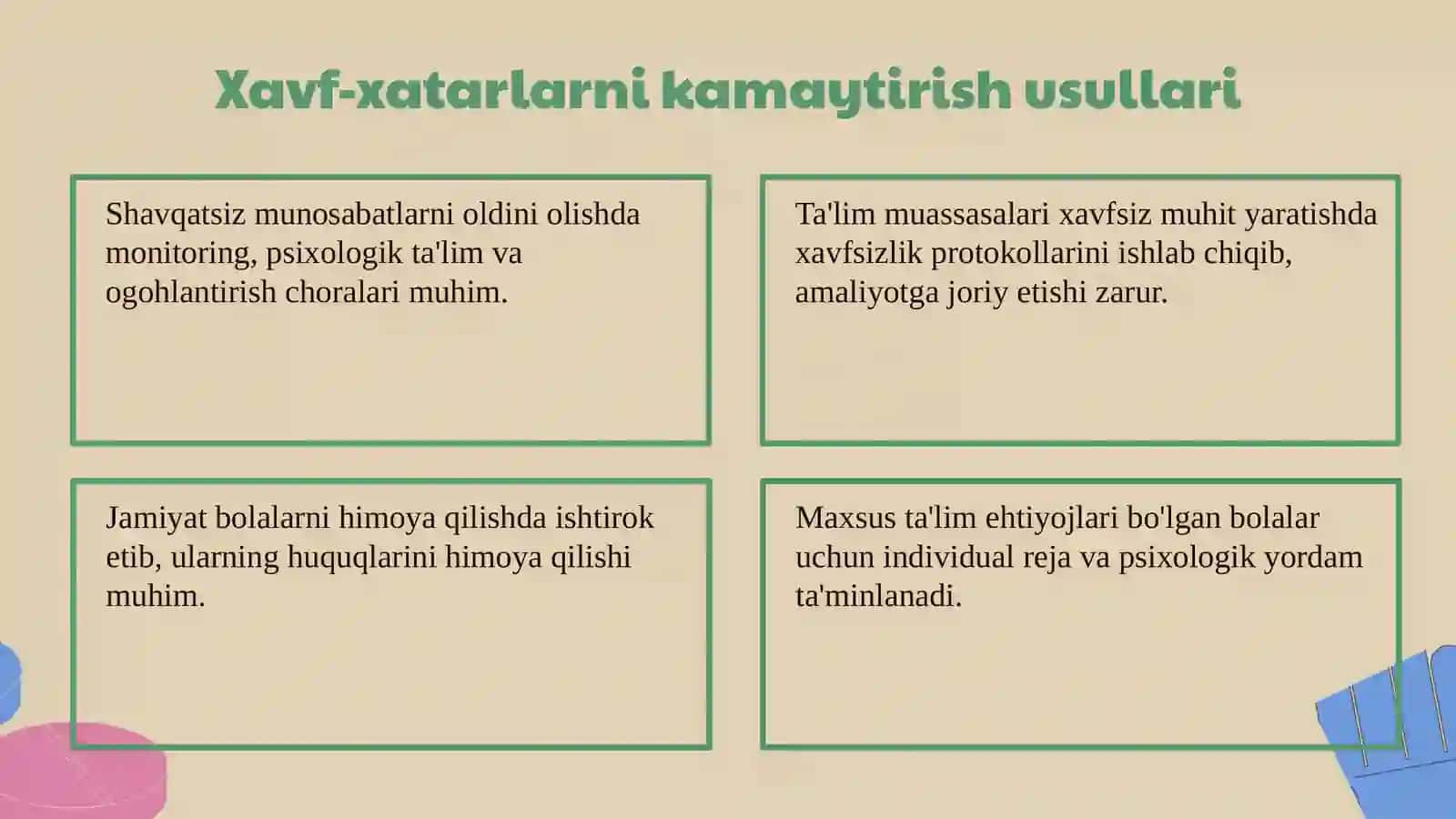 Alohida ta'lim ehtiyojlari bo'lgan bolalar 4