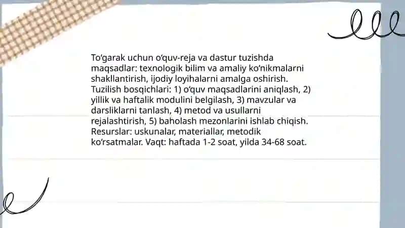 Texnalogiya darizlarda tugaraklar tashkil etash 4