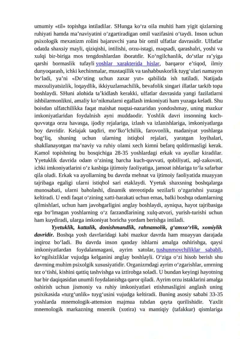 Yetuklik davrining psixologik xususiyatlari 4