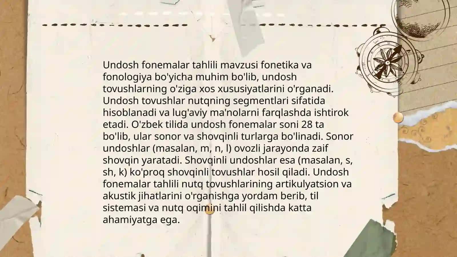 Unli va undosh fonemalar tasnifi 4