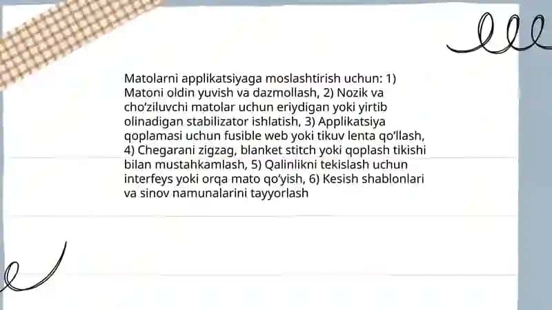 Applikatsiya Usullari va Bezaklar 4