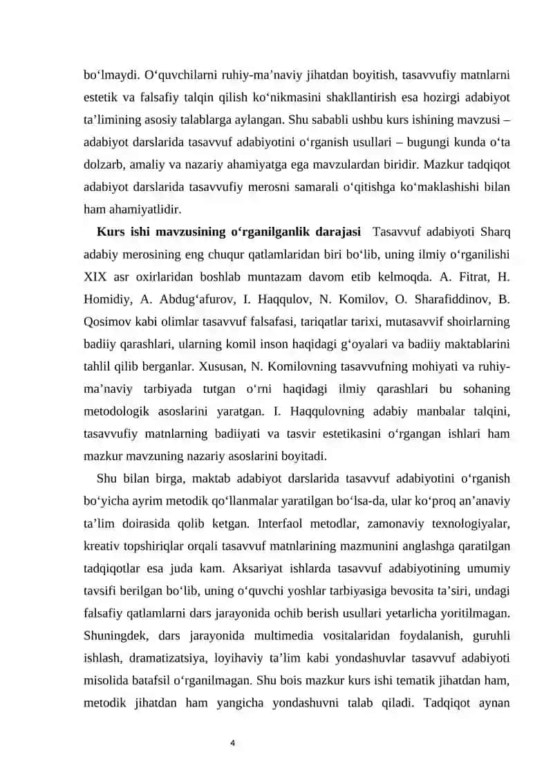 Adabiyot darslarida tasavvuf adabiyotini o‘rganish usullari 4