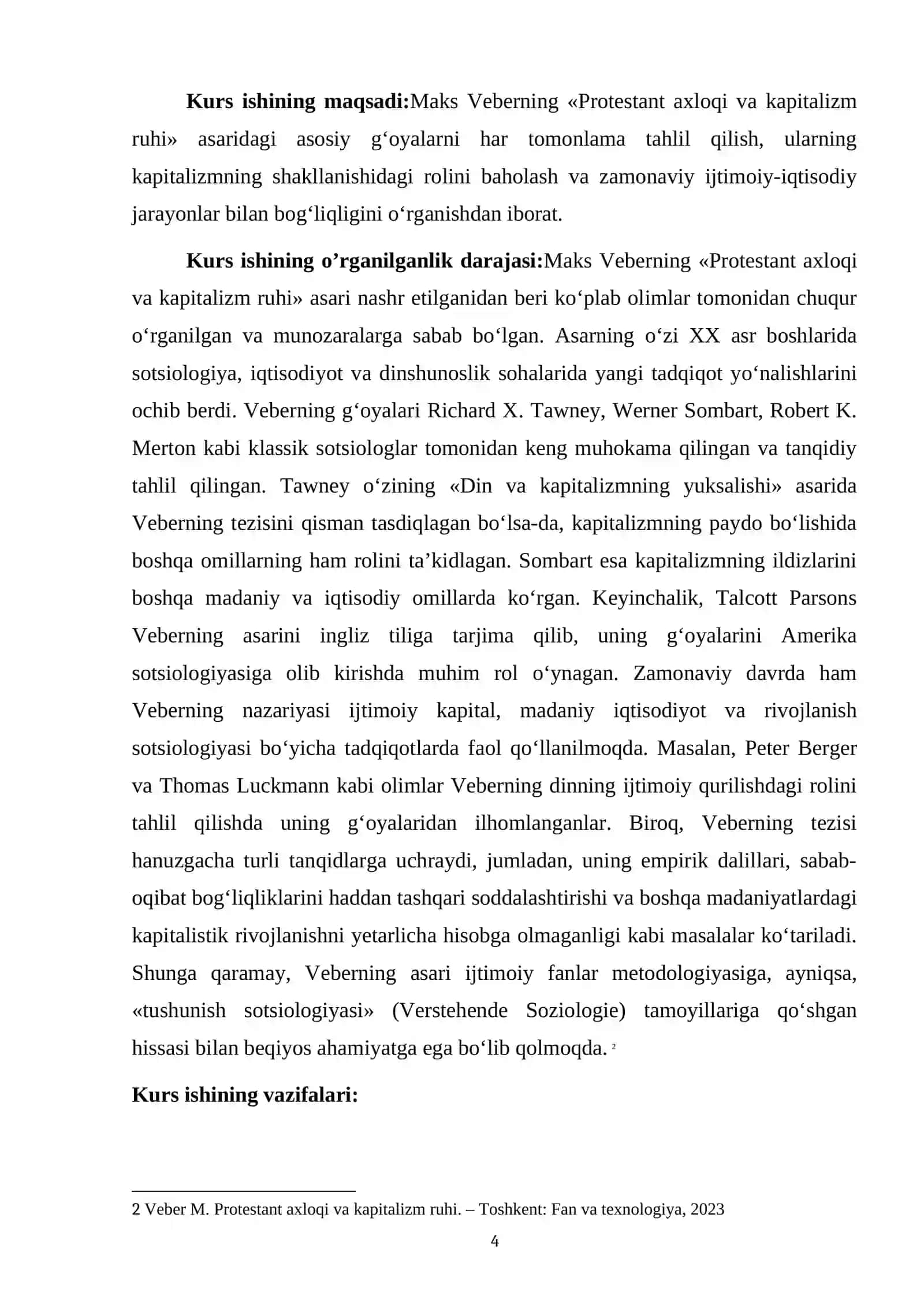 MARKS VEBERNING «PROTESTANT AXLOQI VA KAPITALIZM RUHI» ASARI 4