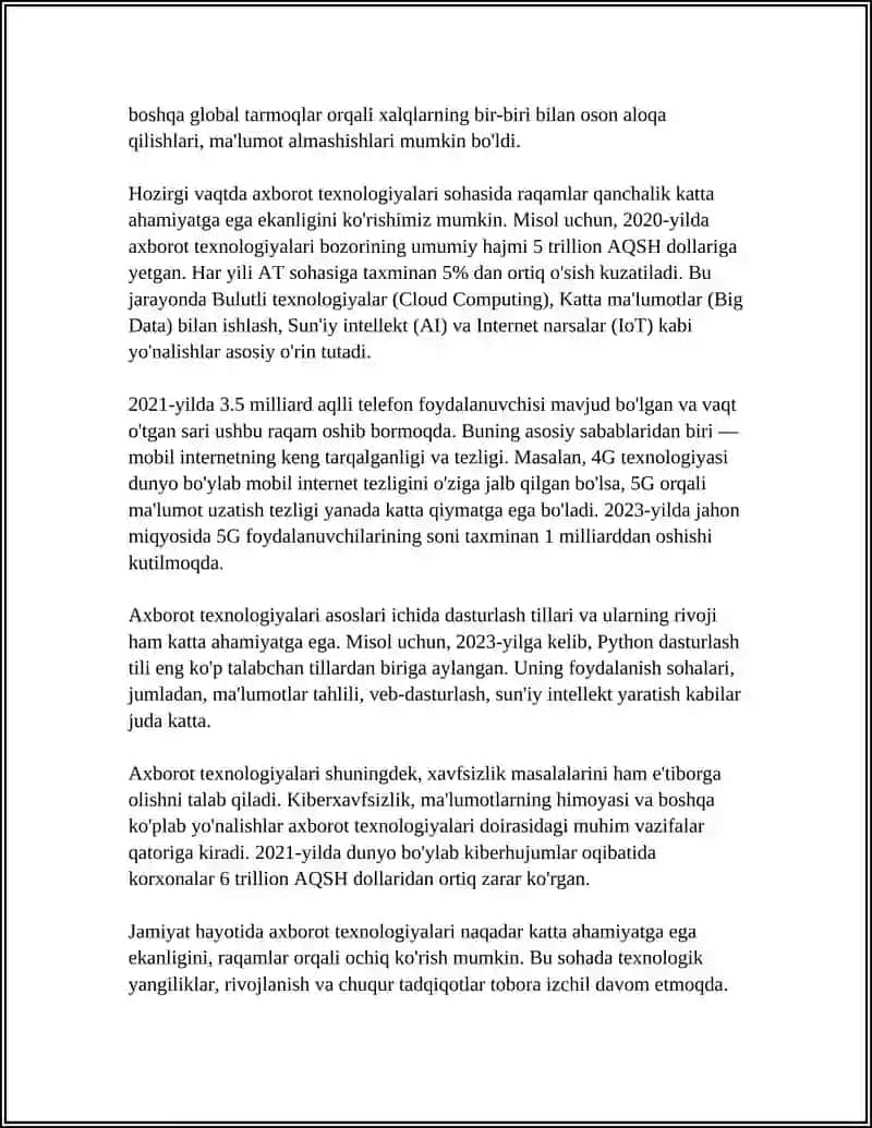 AXBOROTLARNING KOMPYUTERDA TASVIRLANISHI 4