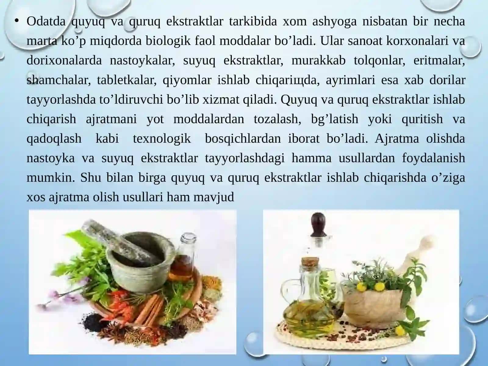 Ekstraktlar ishlab chiqarish texnologiyasi 4