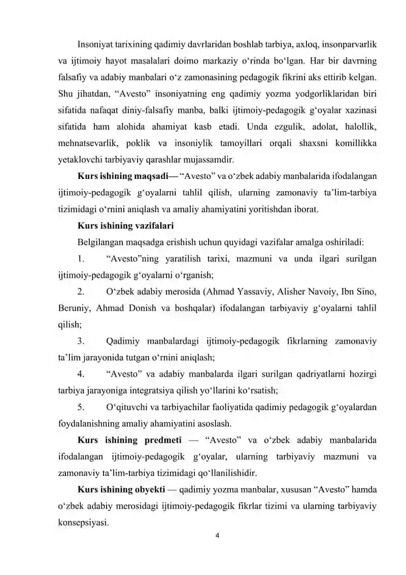 Avesto va adabiy manbalarda ijtimoiy pedagogik g'oyalar 4