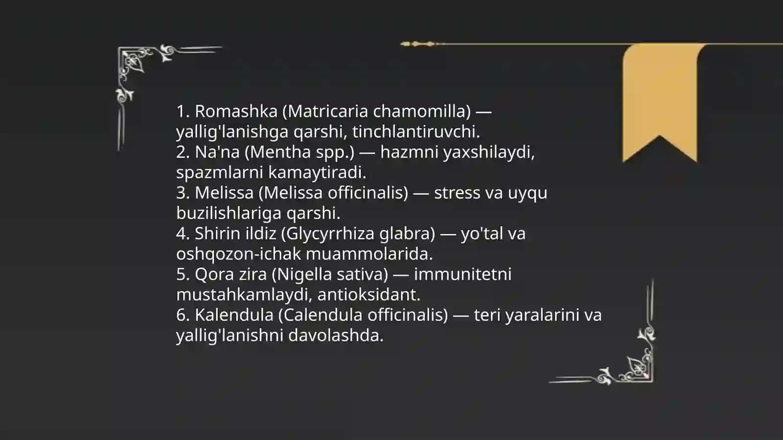 Dorivor o'simliklarning tasnifi va turlari 4