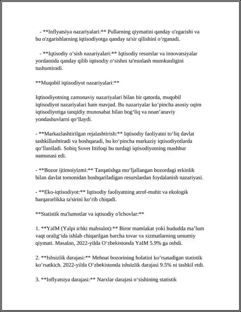 Iqtisodiyot nazariyalari 4