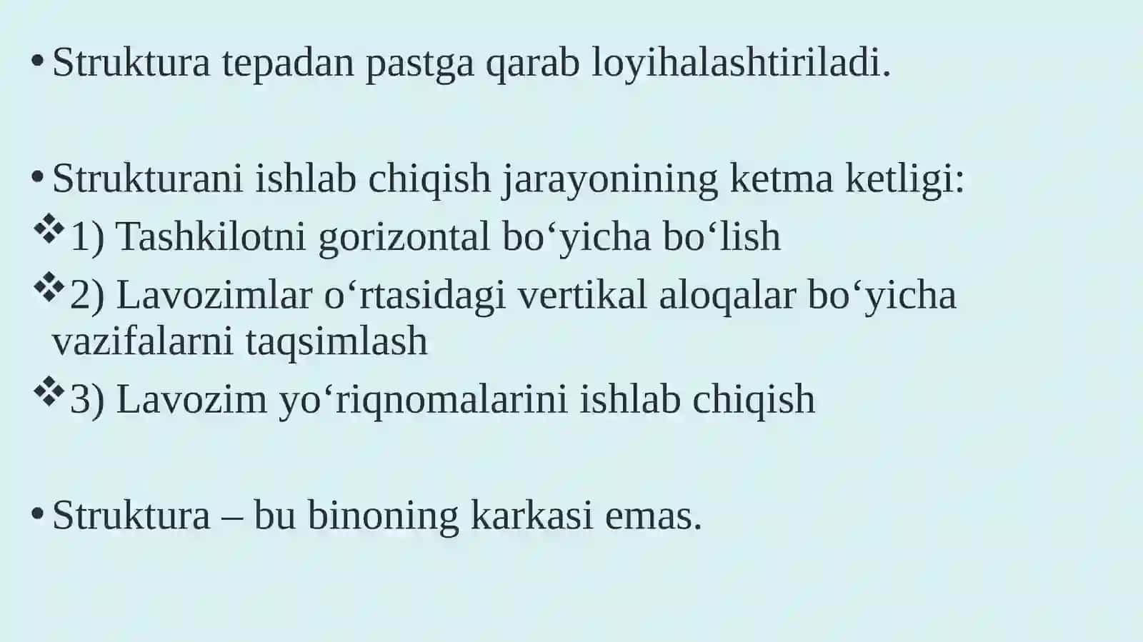 Menejmentning tashkiliy tarkibi tuzilishi 4