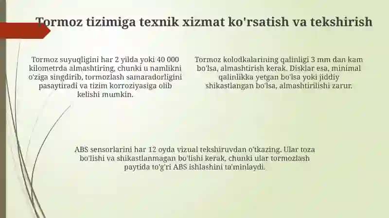 Tormoz tizimini ta'mirlash 4