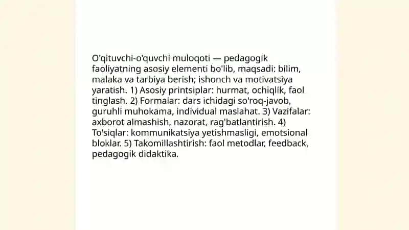 Pedagogik faoliyatda muloqot 4