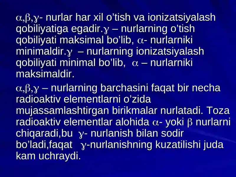 Radioaktivlik. Dozimetriya 4