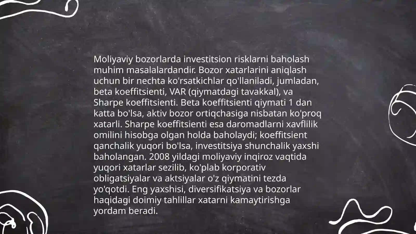 Investitsion risk nima va uning tavsifi 4
