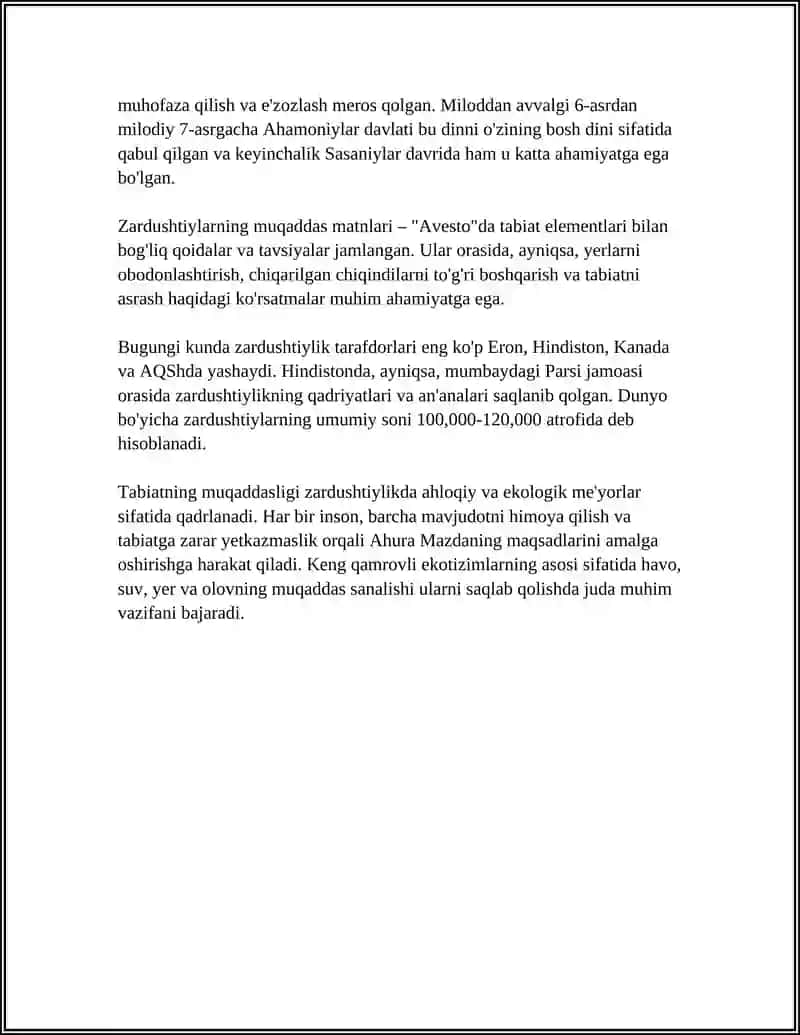 ZARDUSHTIYLIKDA TABIATNING ULUGʻLANISHI 4