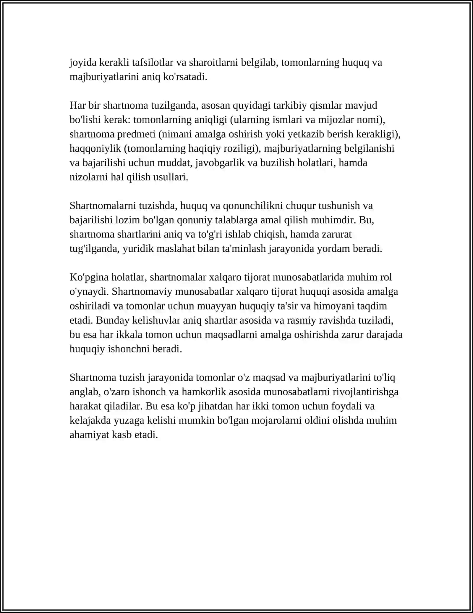SHARTNOMA HAQIDA 4
