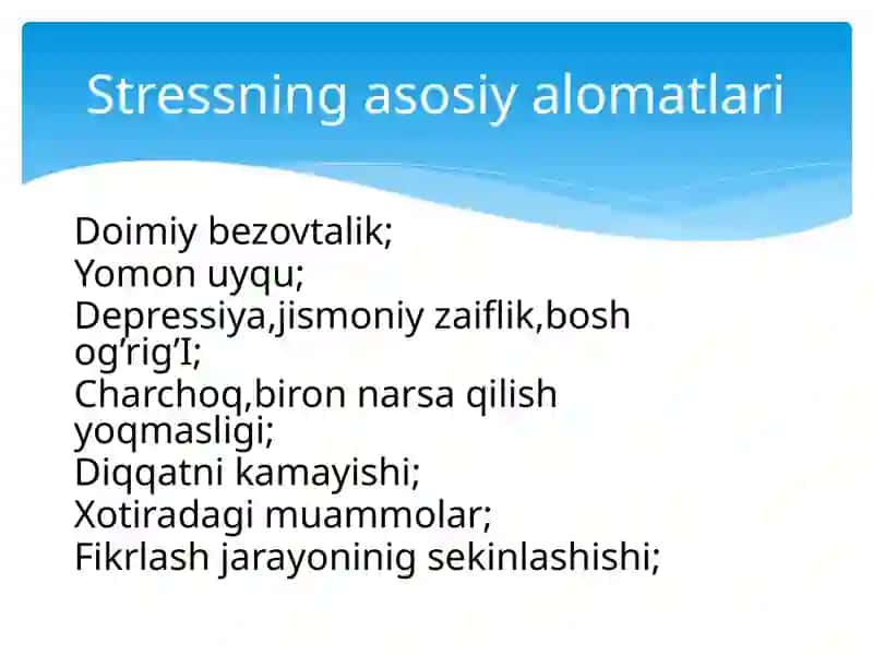 Tashkilotda stresslar va stresslarni boshqarish 4